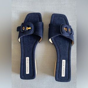 Veronica Beard denim slides—like new